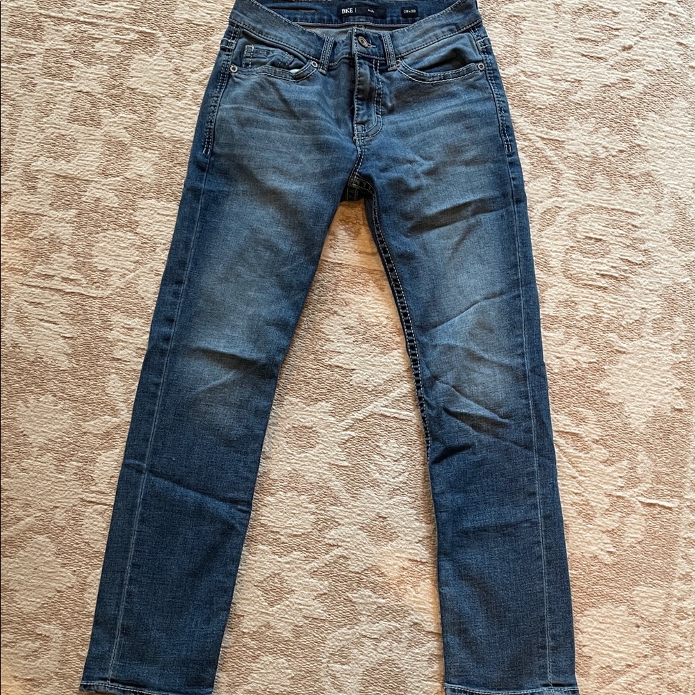 BKE Slim Straight Men's Jeans in Dark Blue